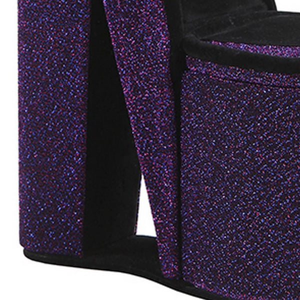 High Heel Shoe Jewelry Box with 2 Hooks and Storage, Purple - BM240363