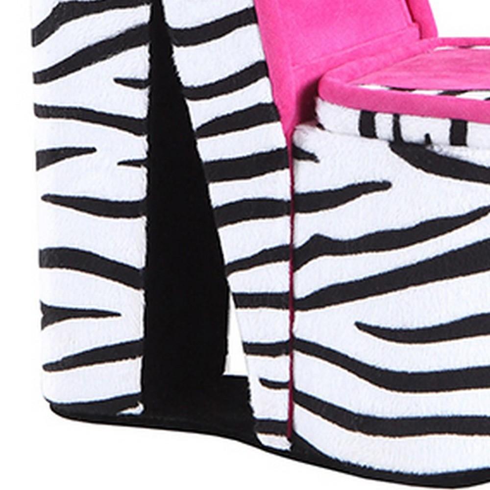 High Heel Zebra Shoe Jewelry Box with 2 Hooks, Multicolor - BM240364