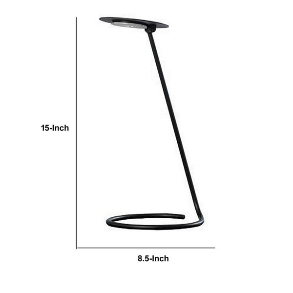 Desk Lamp with Pendulum Style and Flat Saucer Shade, Black - BM240386