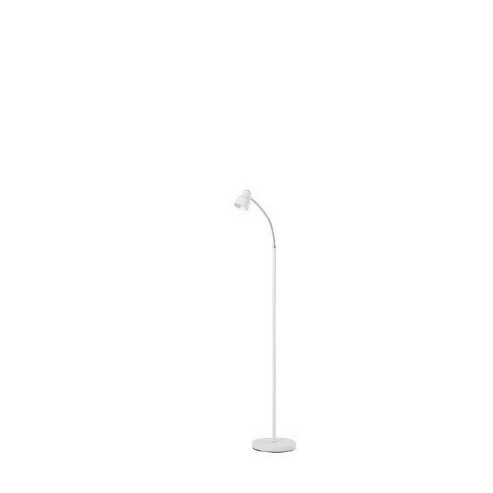 Floor Lamp with Adjustable and Bendable Gooseneck, White - BM240393