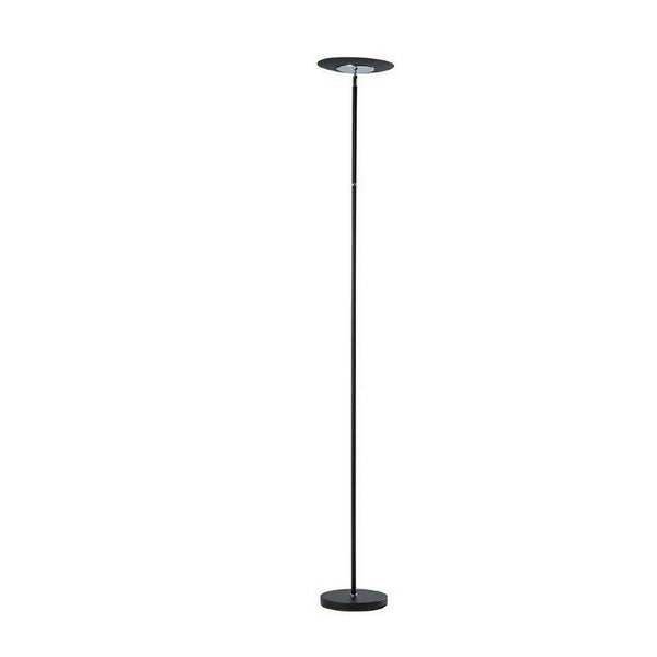 Floor Lamp with Adjustable Torchiere Head and Sleek Metal Body, Black - BM240394