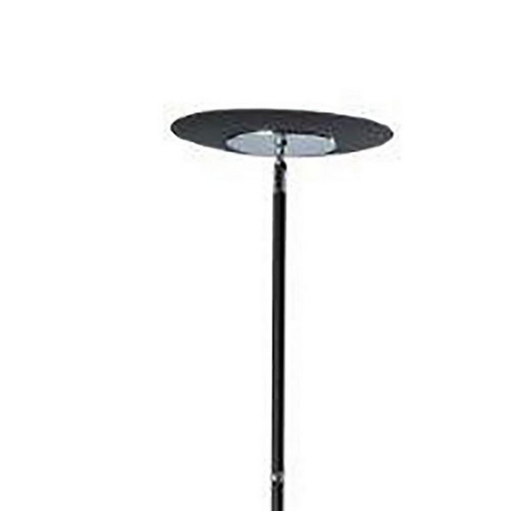 Floor Lamp with Adjustable Torchiere Head and Sleek Metal Body, Black - BM240394