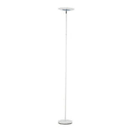 Floor Lamp with Adjustable Torchiere Head and Sleek Metal Body, White - BM240395