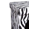Pet House with Zebra Print Fabric and Removable Top, White and Black - BM240405
