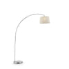 Floor Lamp with Arched Metal Body, Silver and Beige - BM240413
