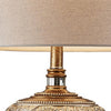 Table Lamp, Polyresin Floral Body, Fabric Shade, Silver, Gold - BM240417