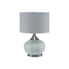 Table Lamp with Pot Bellied Ceramic Body, Gray and White - BM240427