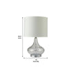 Table Lamp with Pot Bellied Glass Body, Clear and White - BM240428