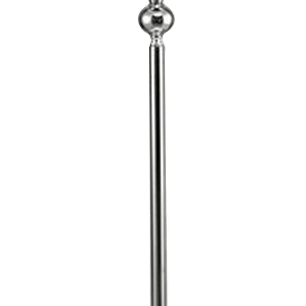 Floor Lamp with Metal Frame and Crystal Accent, White - BM240432