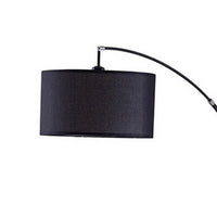 Floor Lamp with Curved Metal Frame and Drum Shade, Black - BM240434