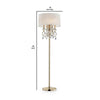 Floor Lamp with Crystal Accent and Baroque Printed Shade, Gold - BM240436