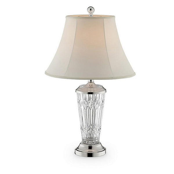 Table Lamp with Semi Fluted Glass Base, Set of 2, Off White - BM240443