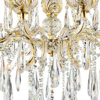 8 Light Metal Chandelier with Crystal Accents, Gold - BM240447