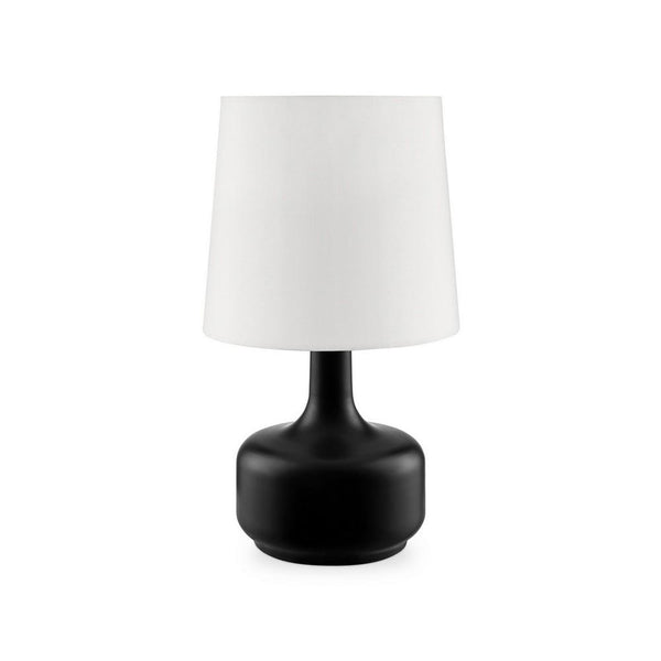 Table Lamp with Teardrop Metal Base and Fabric Shade, Black - BM240453