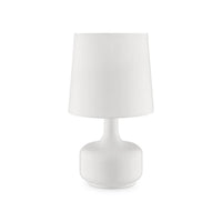 Table Lamp with Teardrop Metal Base and Fabric Shade, White - BM240455