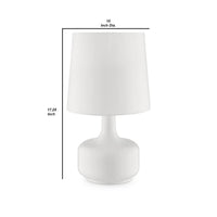 Table Lamp with Teardrop Metal Base and Fabric Shade, White - BM240455