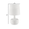 Table Lamp with Teardrop Metal Base and Fabric Shade, White - BM240455
