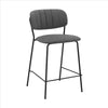 26 Inch Metal Counter Height Barstool, Black and Gray - BM240757