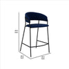 26 Inch Leatherette Seat Counter Height Barstool,Blue and Black - BM240762