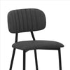 26 Inch Leatherette and Metal Barstool, Gray and Black - BM240770