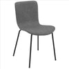 Metal and Leatherette Dining Chair, Set of 2, Gray and Black - BM240774