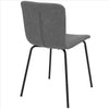 Metal and Leatherette Dining Chair, Set of 2, Gray and Black - BM240774