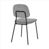 Metal Dining Chair with Velvet Upholstery, Set of 2, Black and Gray - BM240775