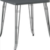 Industrial Metal Pub Table with Perforated Top, Gray - BM240813