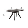 Dining Table with Wooden Top and Angled Legs, Brown - BM240835