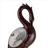 Accent Decor with Crane Bird Design with Crackle Glass Finish, Brown - BM240858