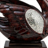 Accent Decor with Swan Design and Crackle Glass Accent, Brown - BM240859