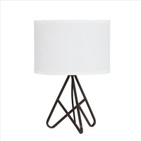 Angled Hairpin Base Metal Table Lamp with Fabric Shade, Black - BM240861