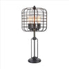 Cage Design Shade Metal Table Lamp with Pull Chain Switch, Black - BM240865