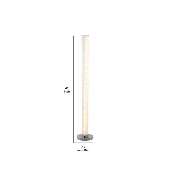 Column Style Floor Lamp with Sandrock Acrylic Tube, Clear - BM240869