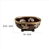 Decorative Bowl with Obround Shape and 2 Spheres, Brown - BM240874
