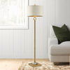 Floor Lamp with Crystal Orb and Metal Stalk Support, Gold - BM240877