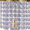 Metal Stalk Design Table Lamp with Hanging Crystals Shade, Gold - BM240890