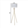 Metal Tripod Legs Floor Lamp with Rotary Switch, Gold - BM240894