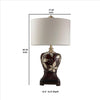 Polyresin Urn Shape Table Lamp with Floral Foliage Pattern, Brown - BM240900