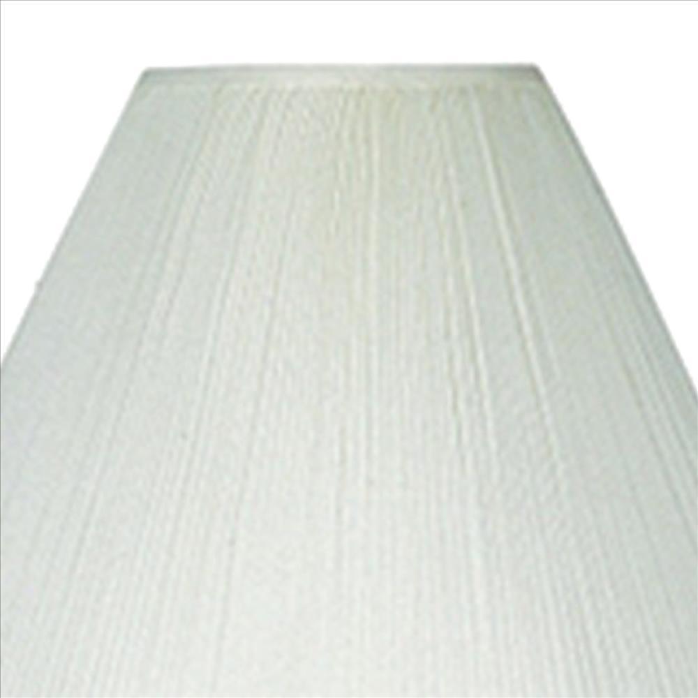 Stalk Design Metal Floor Lamp with Fabric Pleated Shade, Cream - BM240907