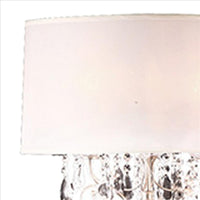 Stalk Design Metal Floor Lamp with Hanging Crystal Accent, Silver - BM240909