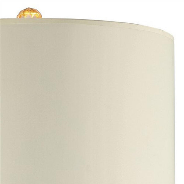 Table Lamp with Cylindrical Drum and Stacked Crystals, Gold - BM240917