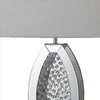 Table Lamp with Mirrored Geometric Body and Crystal Embedding, Silver - BM240920