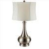 Table Lamp with Pot Bellied Shaped Base, Silver - BM240923