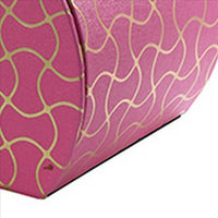 Travel Jewelry Case with 2 Drawer Storage and Wavy Textured Pattern, Pink - BM240928