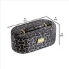 Travel Jewelry Case with 2 Semicircle Slots and Wavy Pattern, Black - BM240929