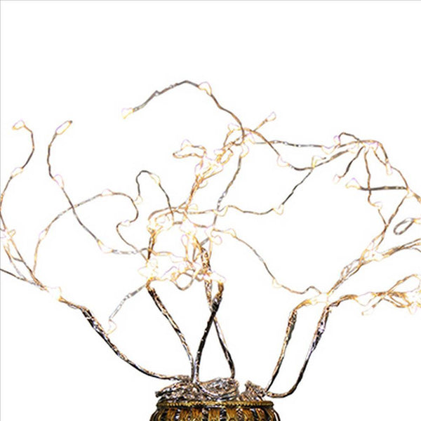 Tree Table Lamp with Aluminum Wire and Multiple LED, White - BM240931