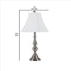 Turned Pedestal Metal Body Table Lamp with Empire Shade, Silver - BM240933