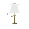 Turned Pedestal Metal Table Lamp with Swing Arm Design, Brass - BM240934