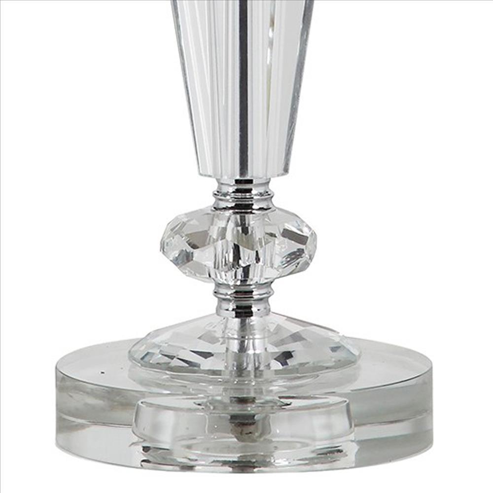 Turned Tubular Crystal Body Table Lamp, Clear - BM240935